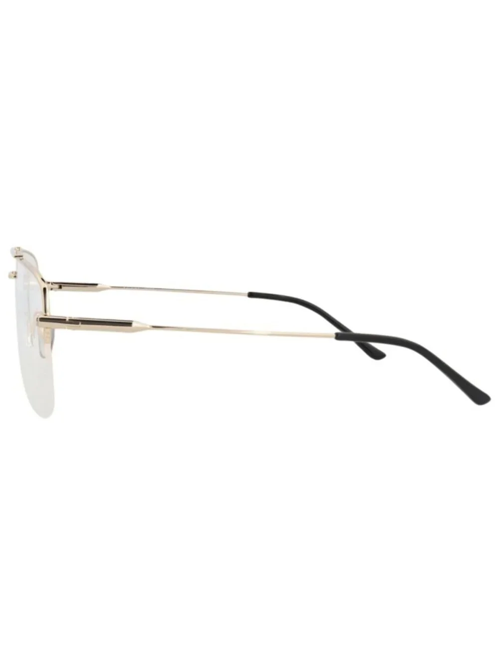 New Gucci Women's Eyeglasses Aviator Metal Frame Gold Gold Transparent